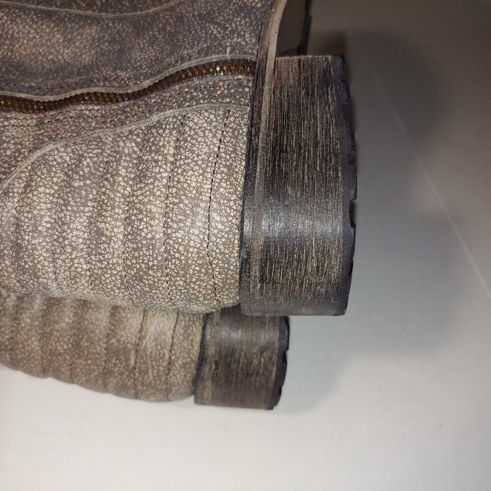Matisse Roady Tall Distressed Leather Moto Boots size 9W Brown - Picture 6 of 10